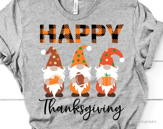 Happy Thanksgiving on Gray Tee