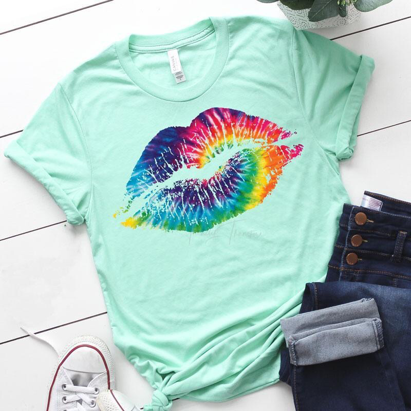 Tie Dye Lips Graphic Tee