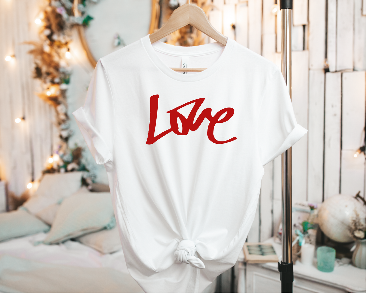 LOVE on White Tee