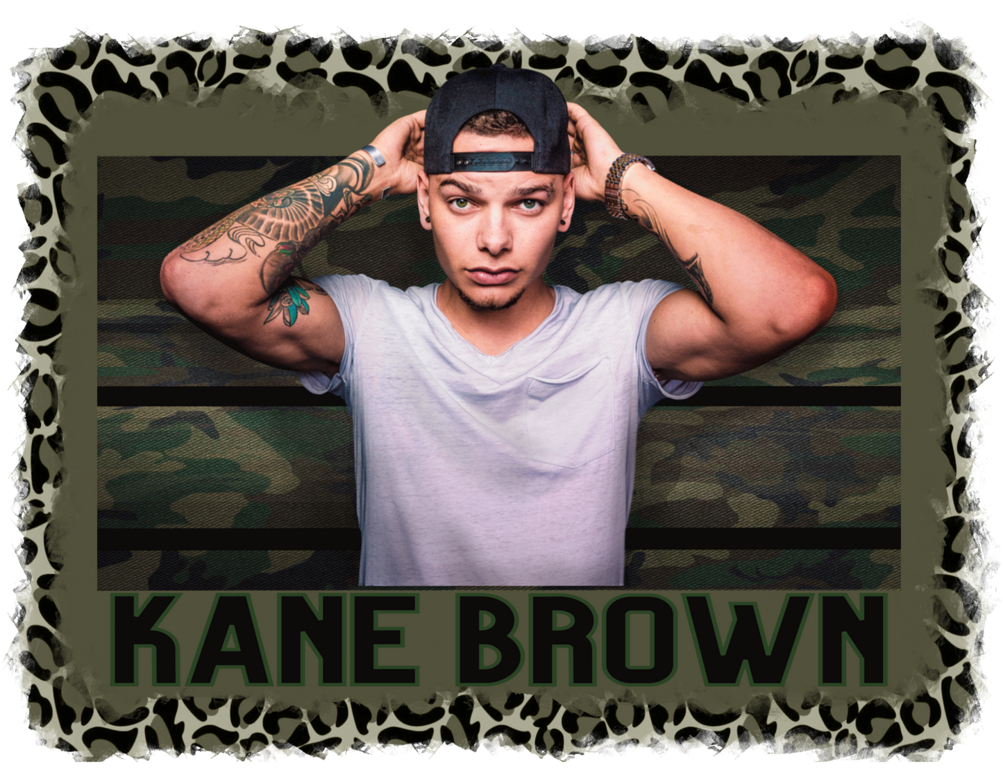 Kane Brown Green Leopard on Heather Sage